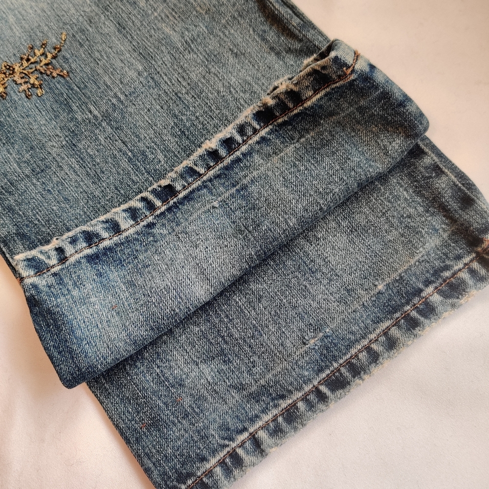 Ralph Lauren Distressed Light Blue Patchwork Jeans - Picture 10 of 14